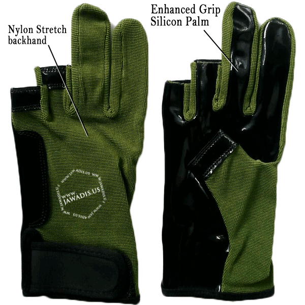 A0407a001 Parkour Sports Gloves - Green Accented Pair
